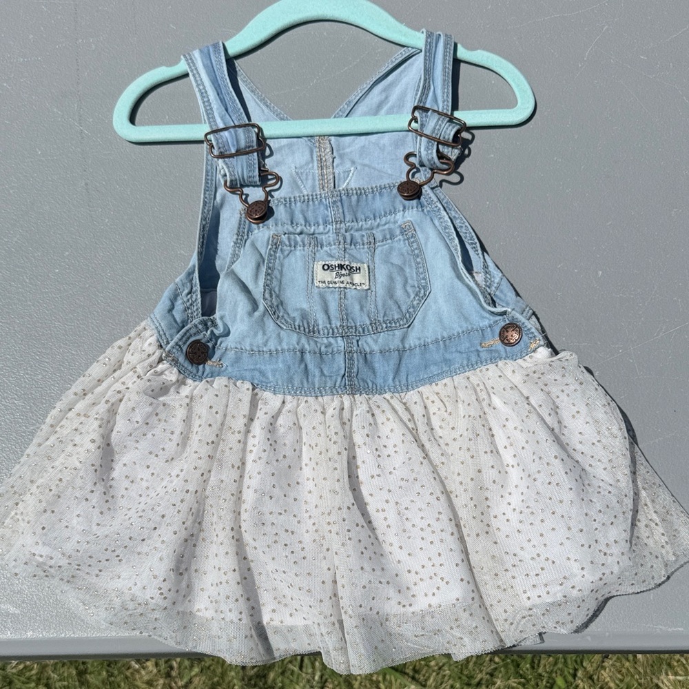 OshKosh B'gosh Light Blue Denim Dress with White Tulle